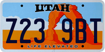 UT license plate Z239BT