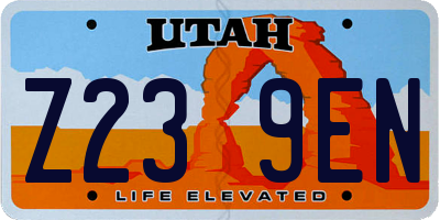UT license plate Z239EN