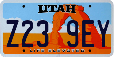 UT license plate Z239EY