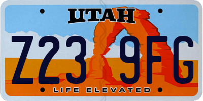 UT license plate Z239FG