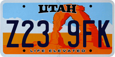 UT license plate Z239FK