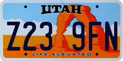 UT license plate Z239FN
