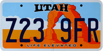 UT license plate Z239FR