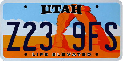 UT license plate Z239FS