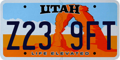 UT license plate Z239FT