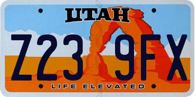 UT license plate Z239FX