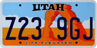 UT license plate Z239GJ