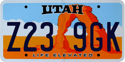 UT license plate Z239GK