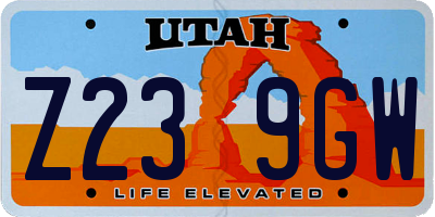 UT license plate Z239GW