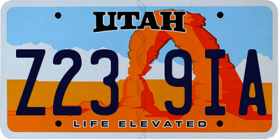 UT license plate Z239IA