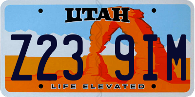 UT license plate Z239IM