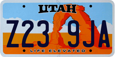 UT license plate Z239JA