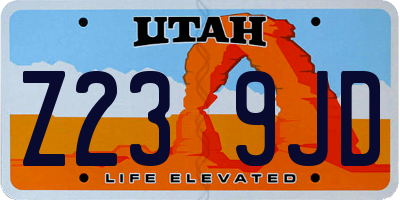 UT license plate Z239JD