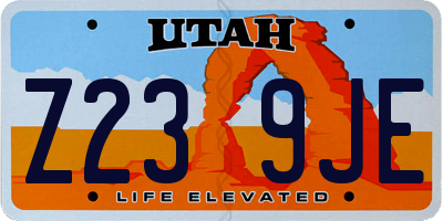 UT license plate Z239JE