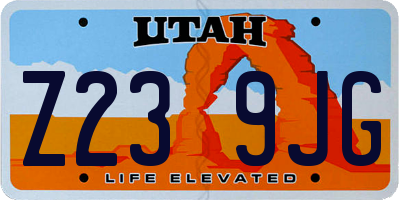 UT license plate Z239JG