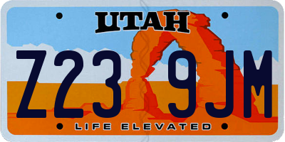 UT license plate Z239JM