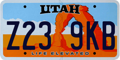 UT license plate Z239KB