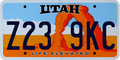 UT license plate Z239KC