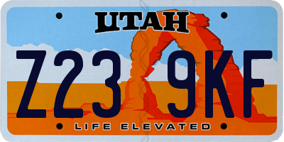 UT license plate Z239KF