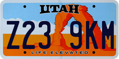 UT license plate Z239KM