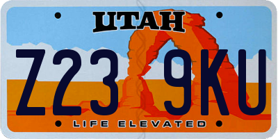 UT license plate Z239KU