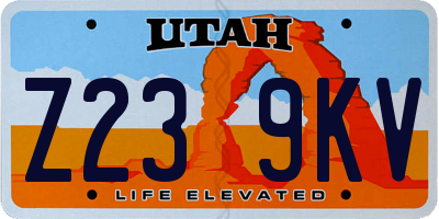 UT license plate Z239KV