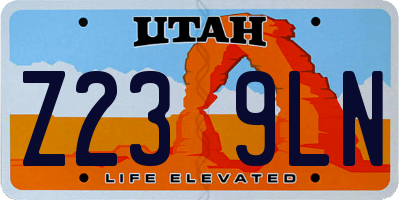UT license plate Z239LN