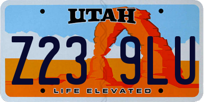 UT license plate Z239LU
