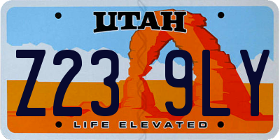 UT license plate Z239LY