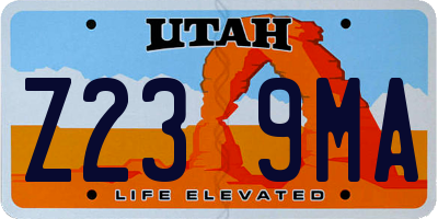 UT license plate Z239MA