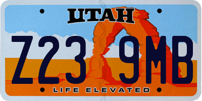 UT license plate Z239MB