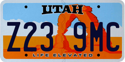 UT license plate Z239MC