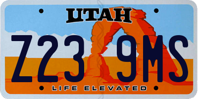 UT license plate Z239MS