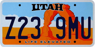 UT license plate Z239MU