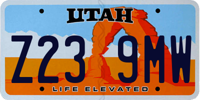 UT license plate Z239MW