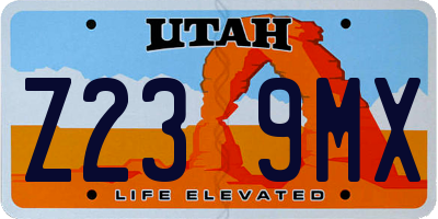 UT license plate Z239MX
