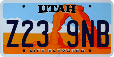 UT license plate Z239NB