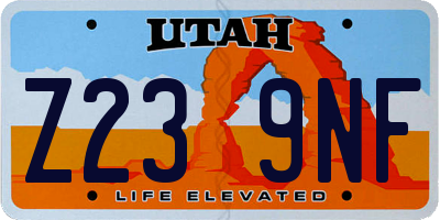 UT license plate Z239NF