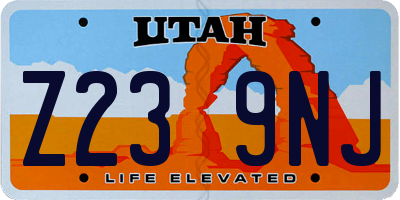 UT license plate Z239NJ