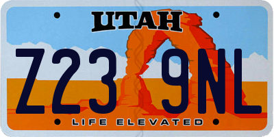 UT license plate Z239NL