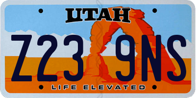 UT license plate Z239NS