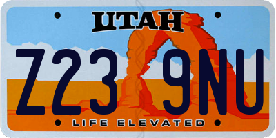 UT license plate Z239NU