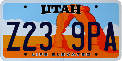 UT license plate Z239PA