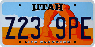 UT license plate Z239PE