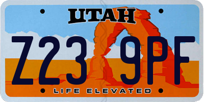 UT license plate Z239PF