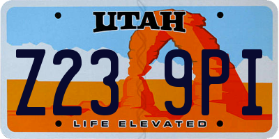 UT license plate Z239PI