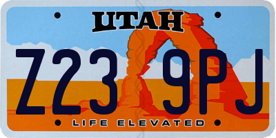 UT license plate Z239PJ