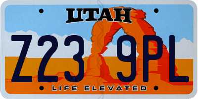 UT license plate Z239PL