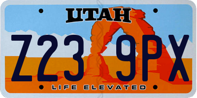 UT license plate Z239PX