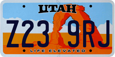 UT license plate Z239RJ